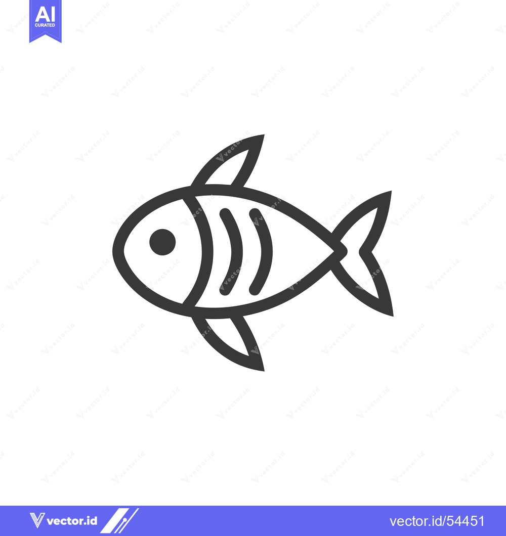 Premium Vector of Line art illustration of a stylized fish with a single eye