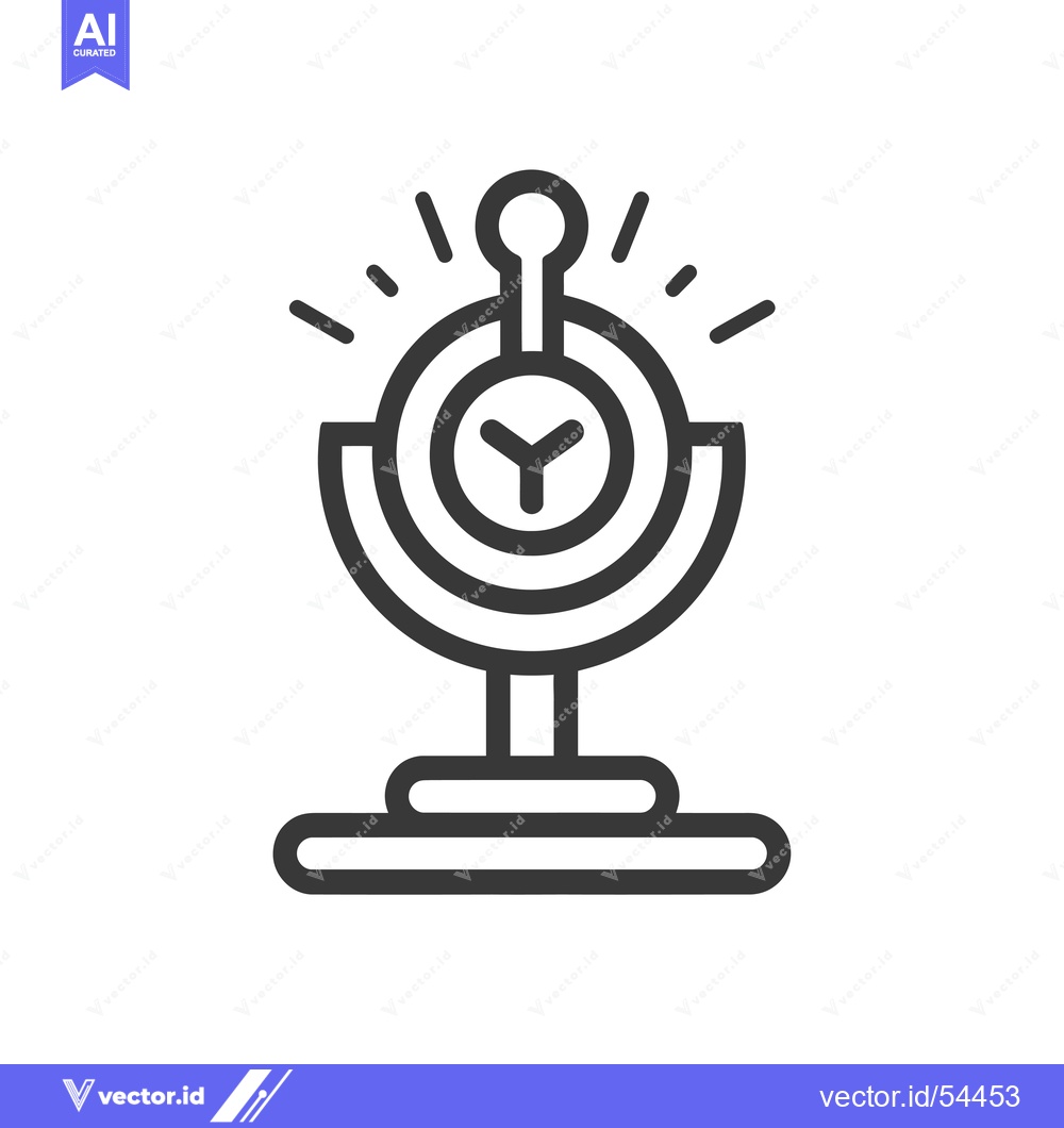 Premium Vector dari Line Art Illustration of a Stylized Globe with a Clock Face and a Ligh
