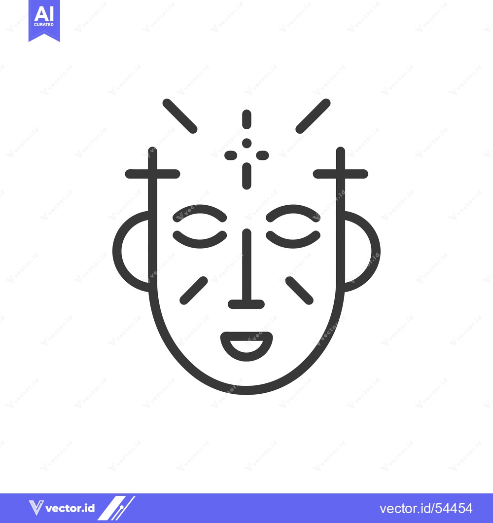 Premium Vector dari Line art illustration of a stylized human face with closed eyes and a