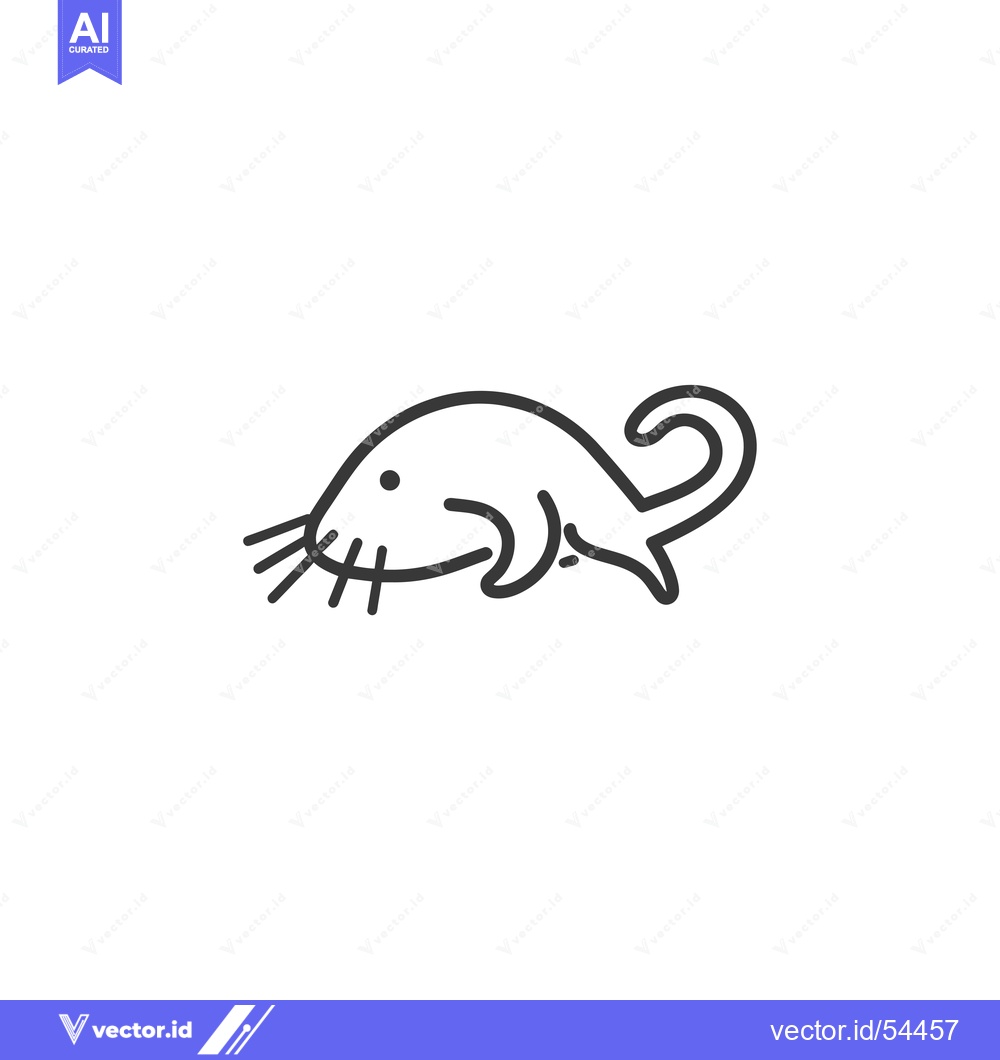 Premium Vector dari Line art illustration of a stylized mole