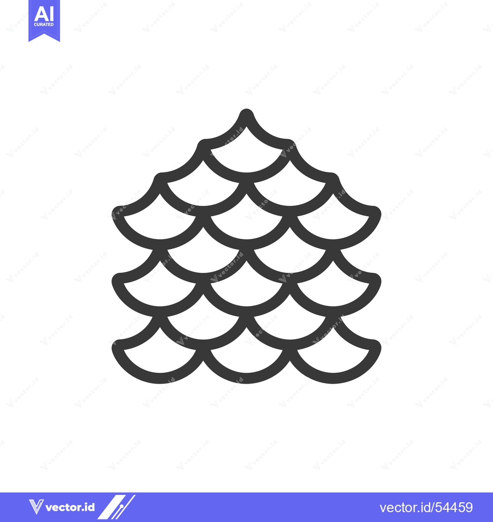 Premium Vector dari Line art illustration of a stylized pine cone
