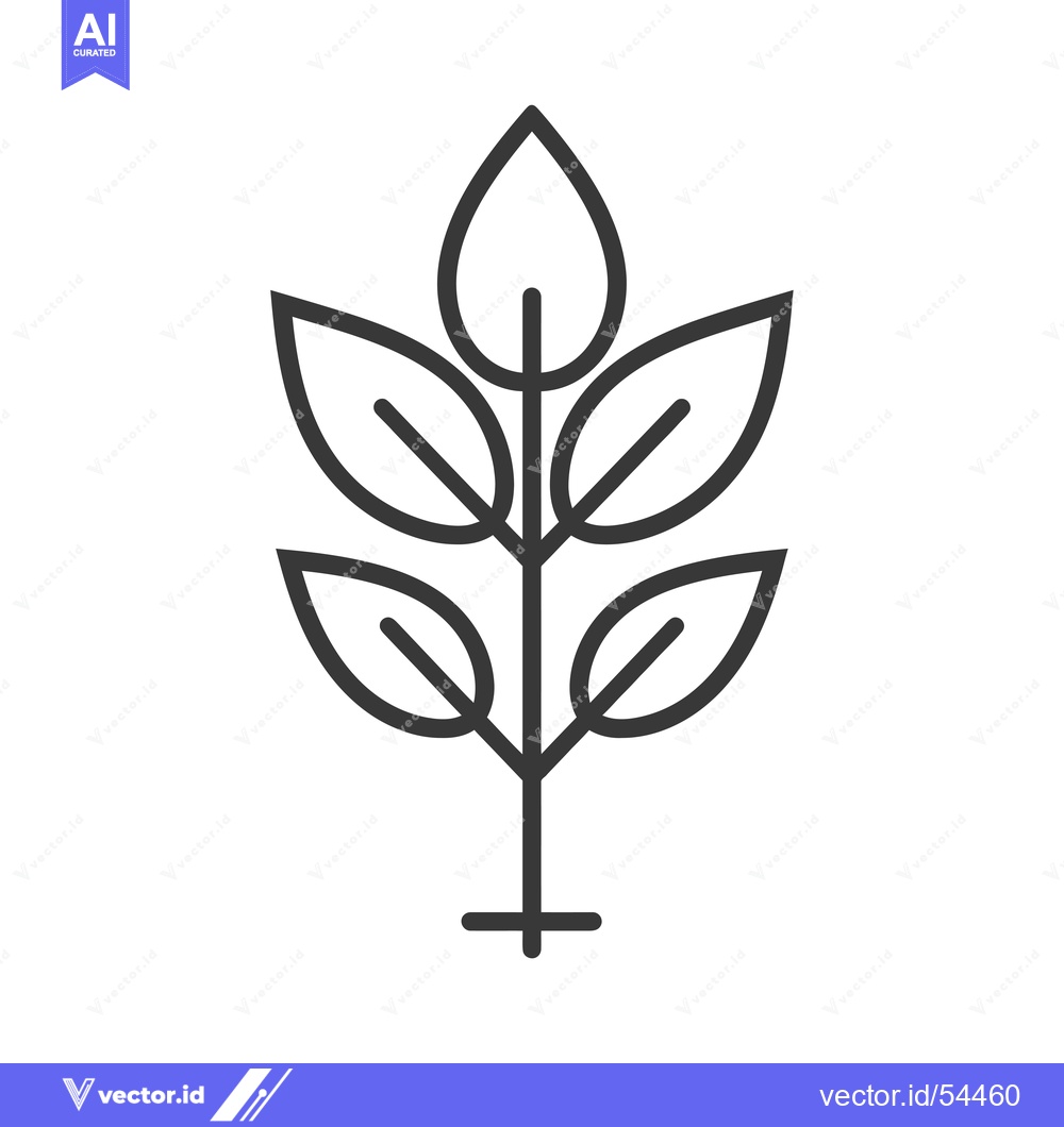 Premium Vector of Line art illustration of a stylized plant with a cross at its base
