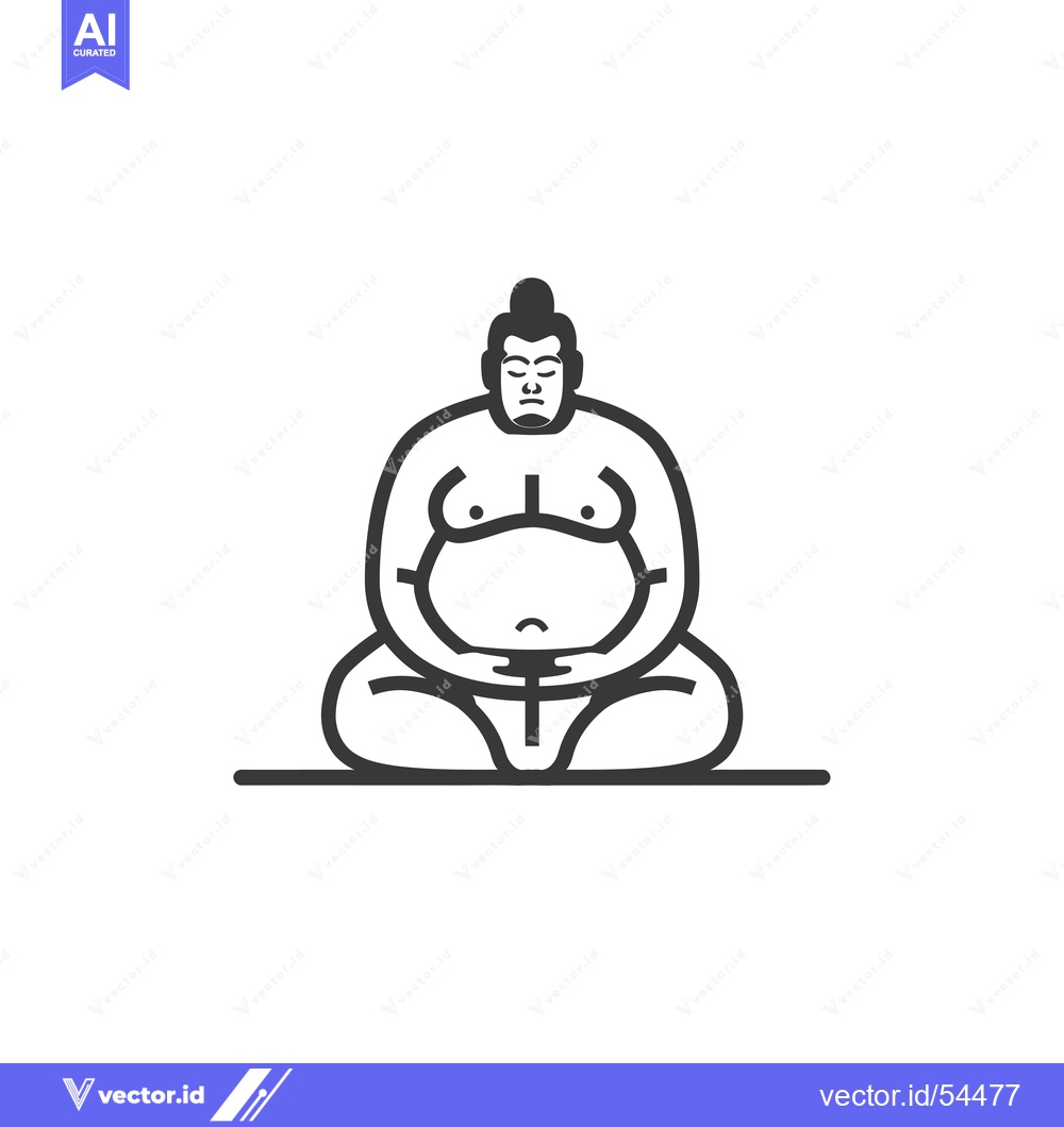 Premium Vector dari Line Art Illustration of a Sumo Wrestler in Seiza Position