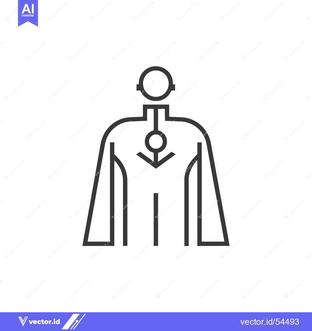 Premium Vector of Line Art Illustration of a Superhero with a Cape