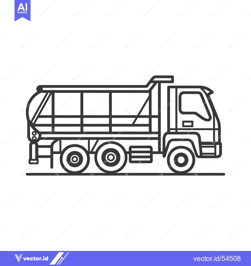 Premium Vector dari Line Art Illustration of a Tanker Truck