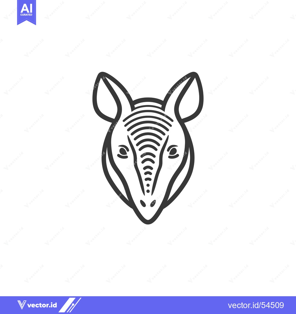 Premium Vector of Line Art Illustration of a Tapir's Head