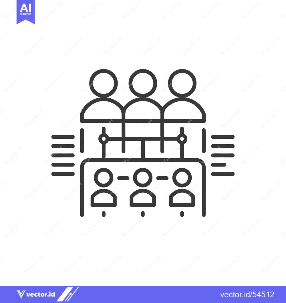Premium Vector dari Line art illustration of a team with a manager and subordinates