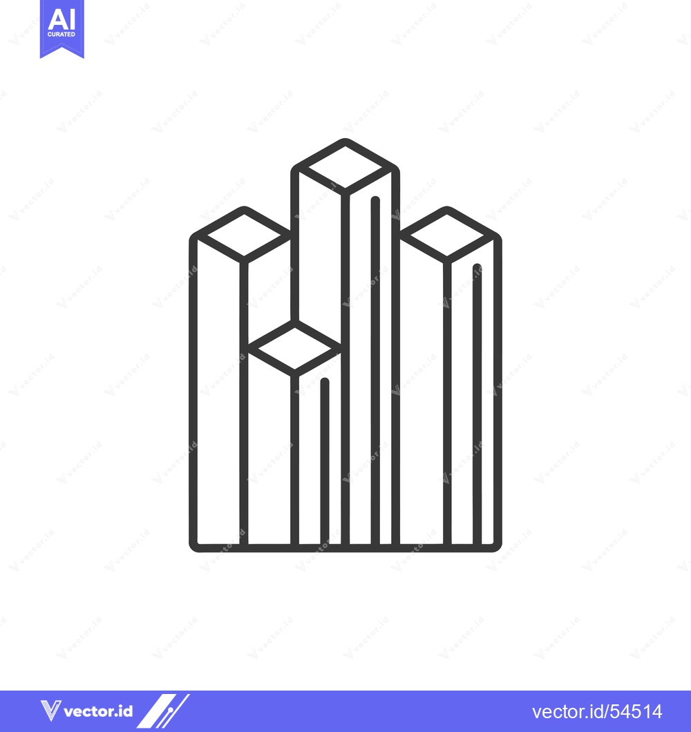 Premium Vector dari Line art illustration of a three-dimensional city skyline