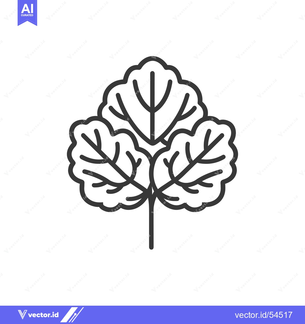 Premium Vector dari Line art illustration of a three-leaf clover