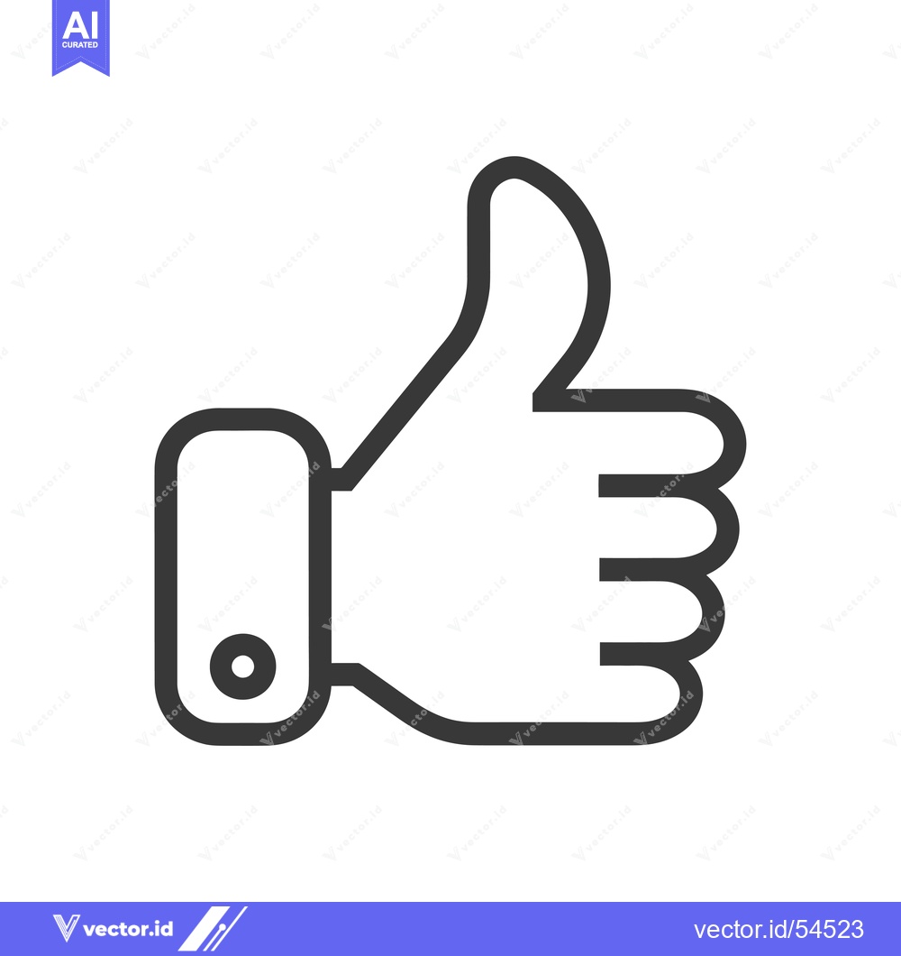 Premium Vector of Line Art Illustration of a Thumbs Up Gesture