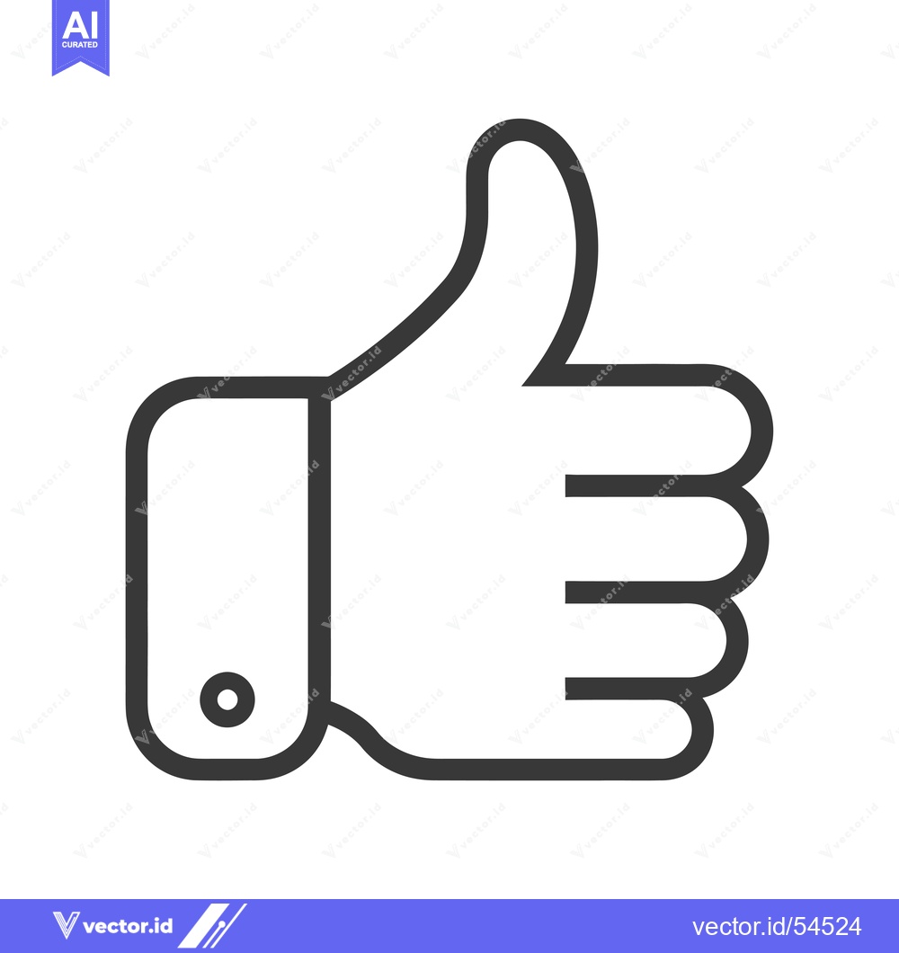 Premium Vector of Line Art Illustration of a Thumbs Up Gesture