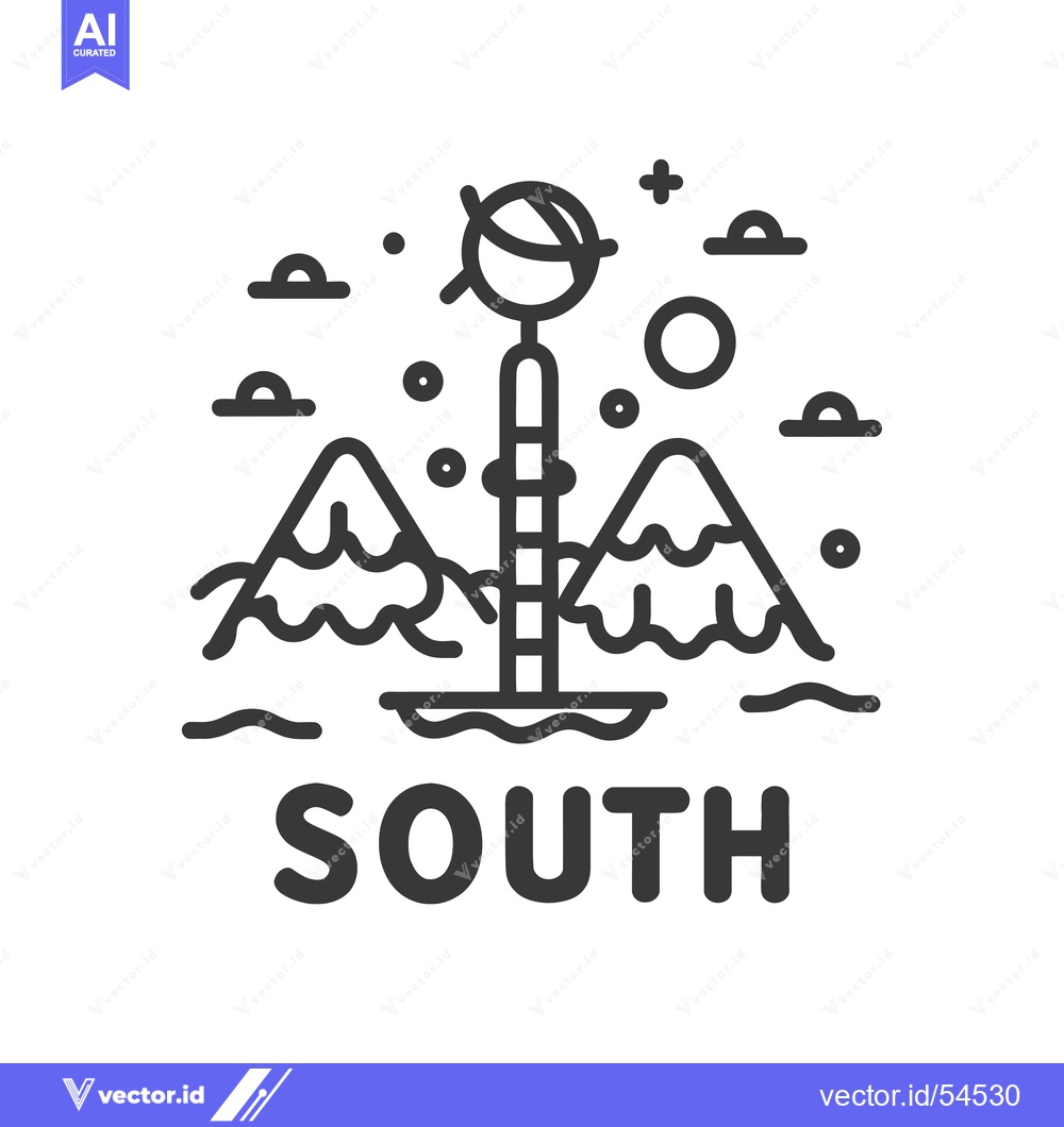 Premium Vector of Line Art Illustration of a Tower with a Globe on Top in a Mountainous