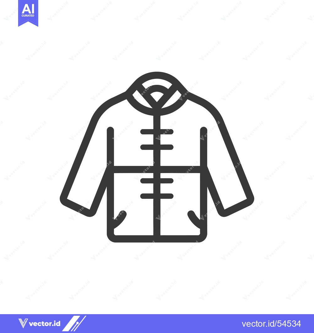Premium Vector of Line art illustration of a traditional Chinese jacket