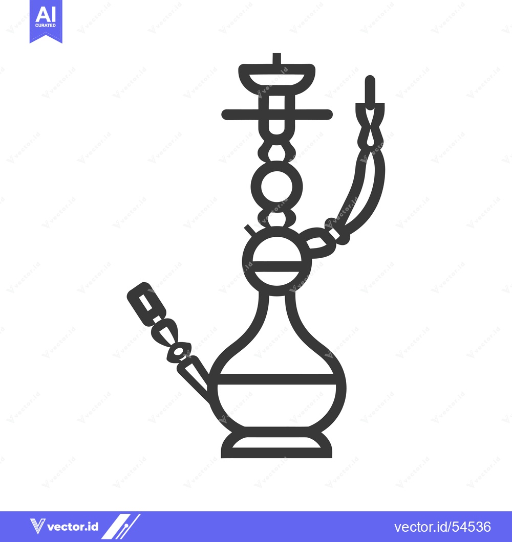 Premium Vector dari Line Art Illustration of a Traditional Hookah