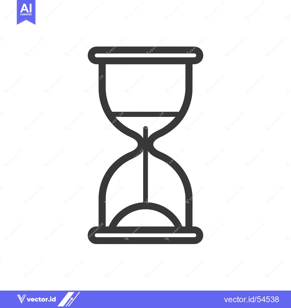 Premium Vector dari Line art illustration of a traditional hourglass
