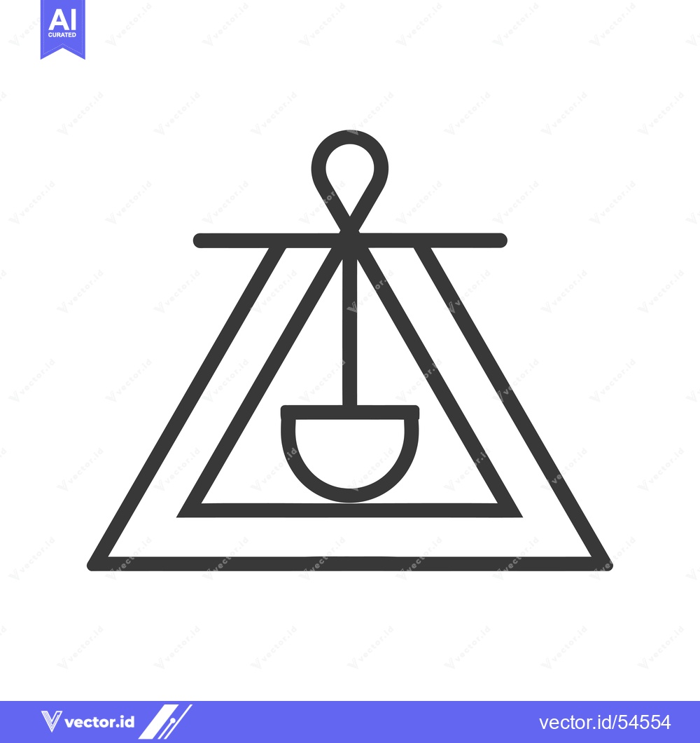 Premium Vector dari Line Art Illustration of a Triangle with a Dipper Inside