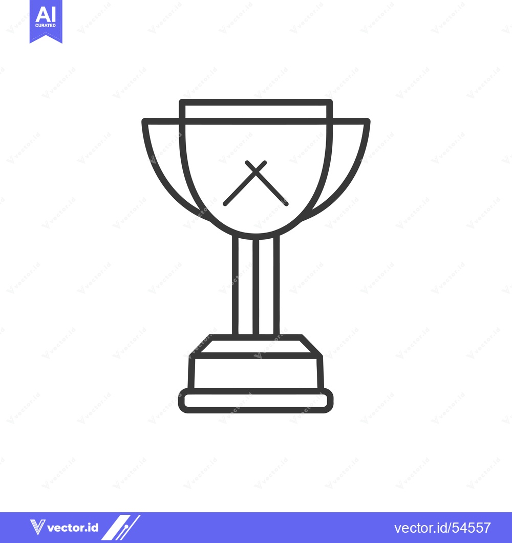 Premium Vector of Line art illustration of a trophy cup