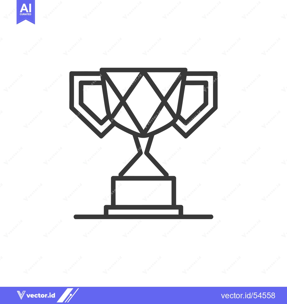 Premium Vector dari Line Art Illustration of a Trophy Cup