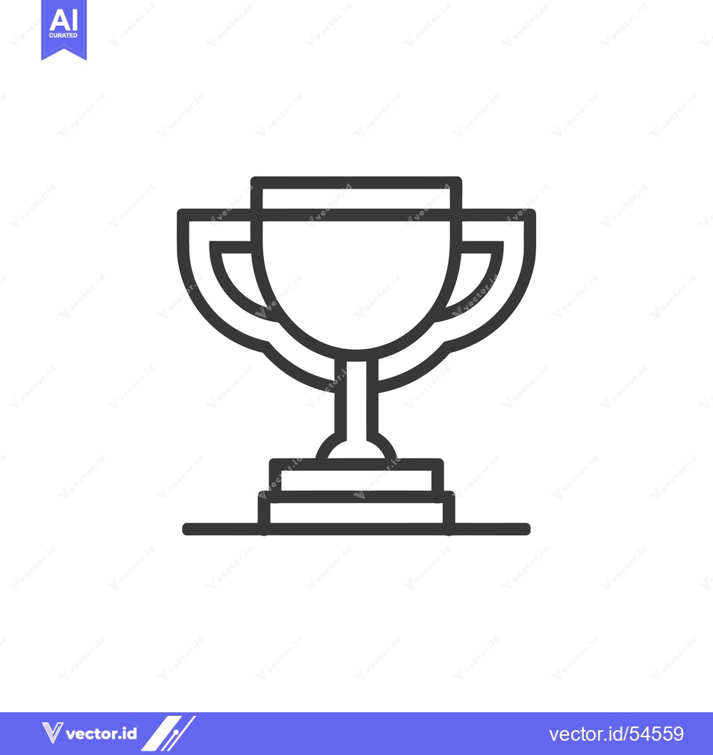 Premium Vector of Line Art Illustration of a Trophy Cup