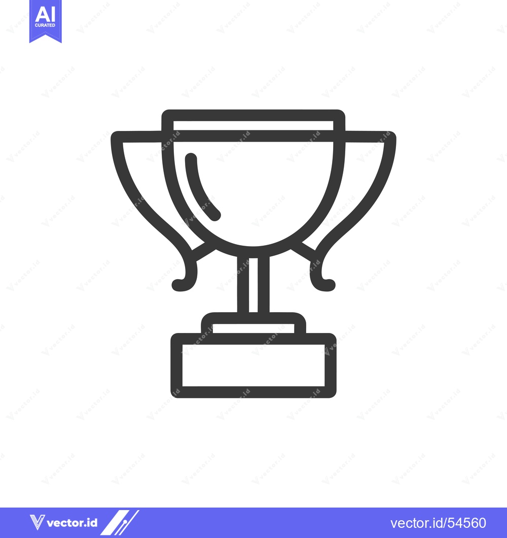 Premium Vector of Line Art Illustration of a Trophy Cup