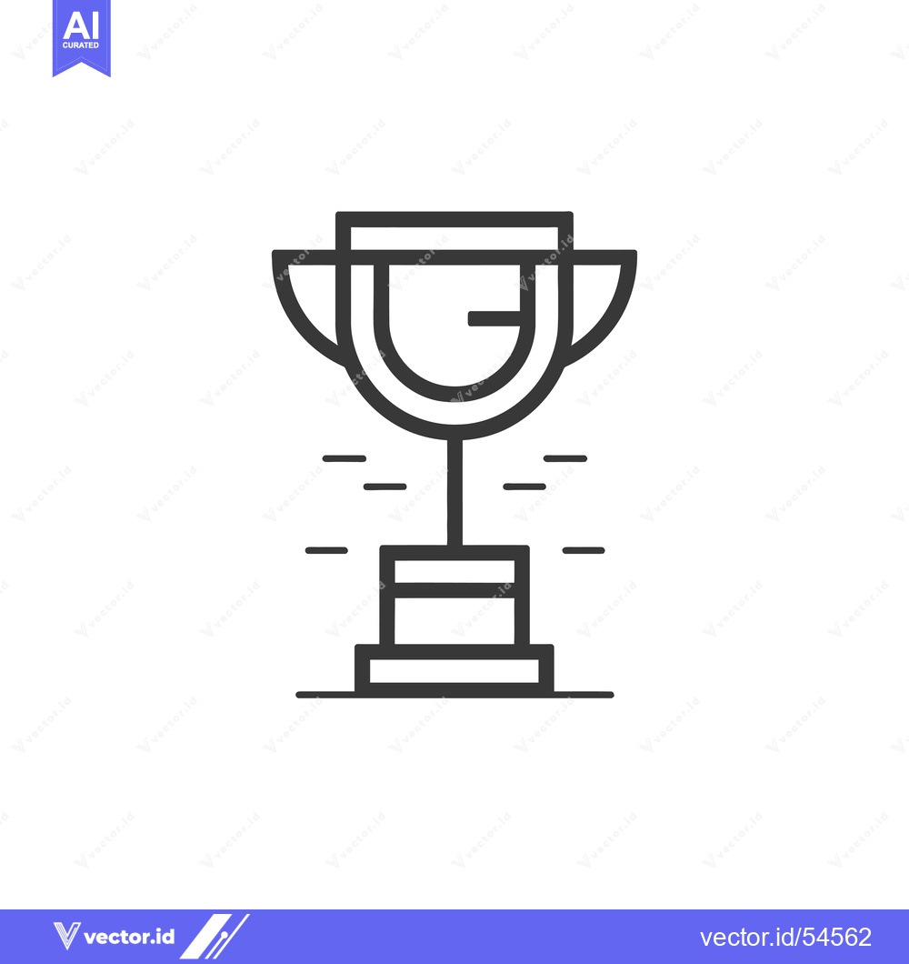 Premium Vector dari Line Art Illustration of a Trophy with a Base