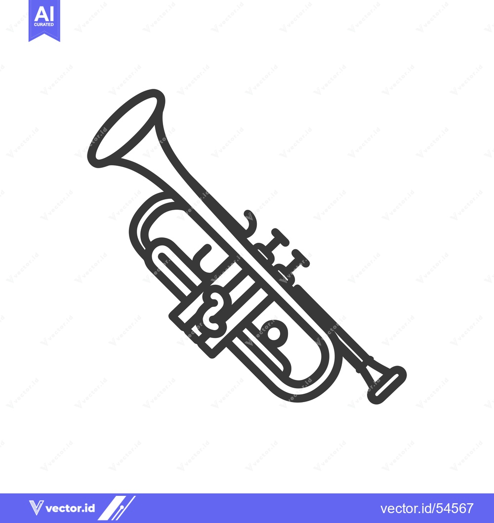 Premium Vector dari Line Art Illustration of a Trumpet