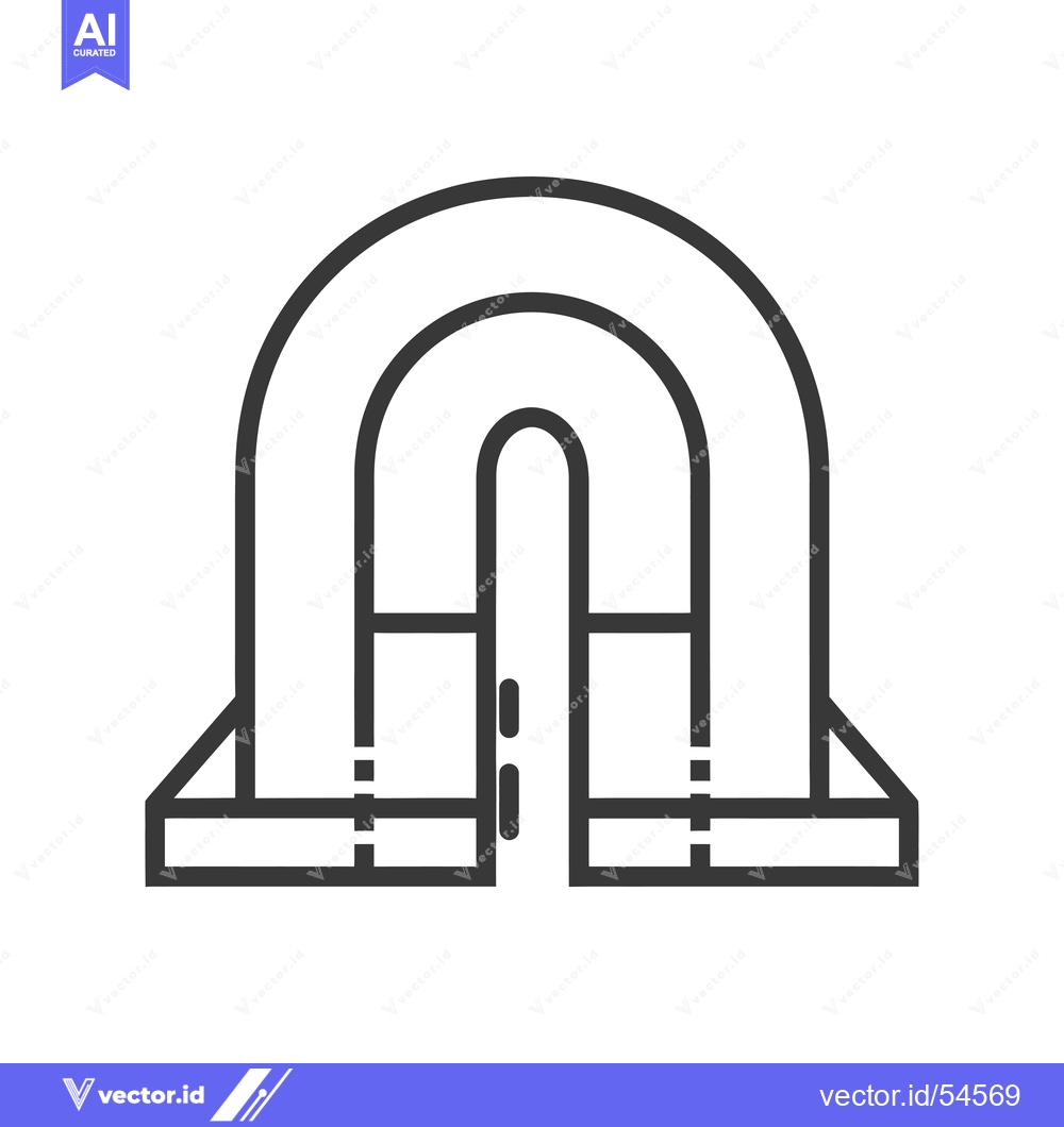 Premium Vector dari Line Art Illustration of a Tunnel Entrance