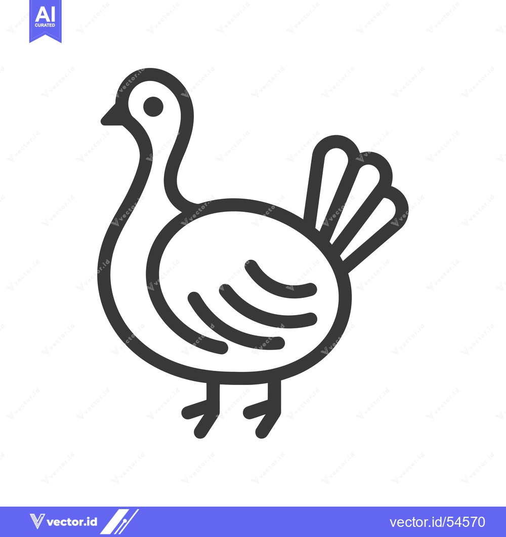 Premium Vector dari Line art illustration of a turkey