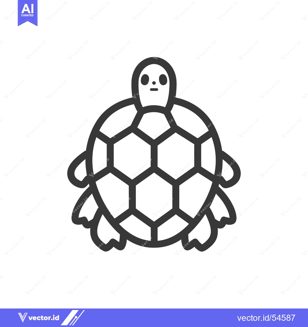 Premium Vector dari Line art illustration of a turtle with a shell