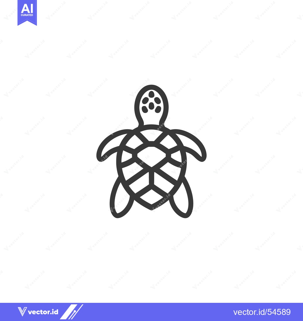 Premium Vector dari Line art illustration of a turtle with a shell