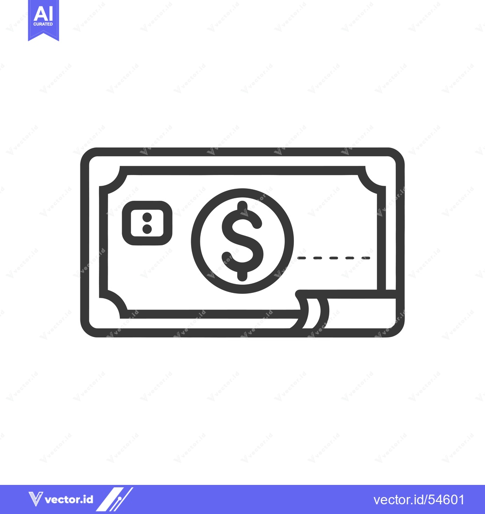 Premium Vector dari Line Art Illustration of a US Dollar Bill