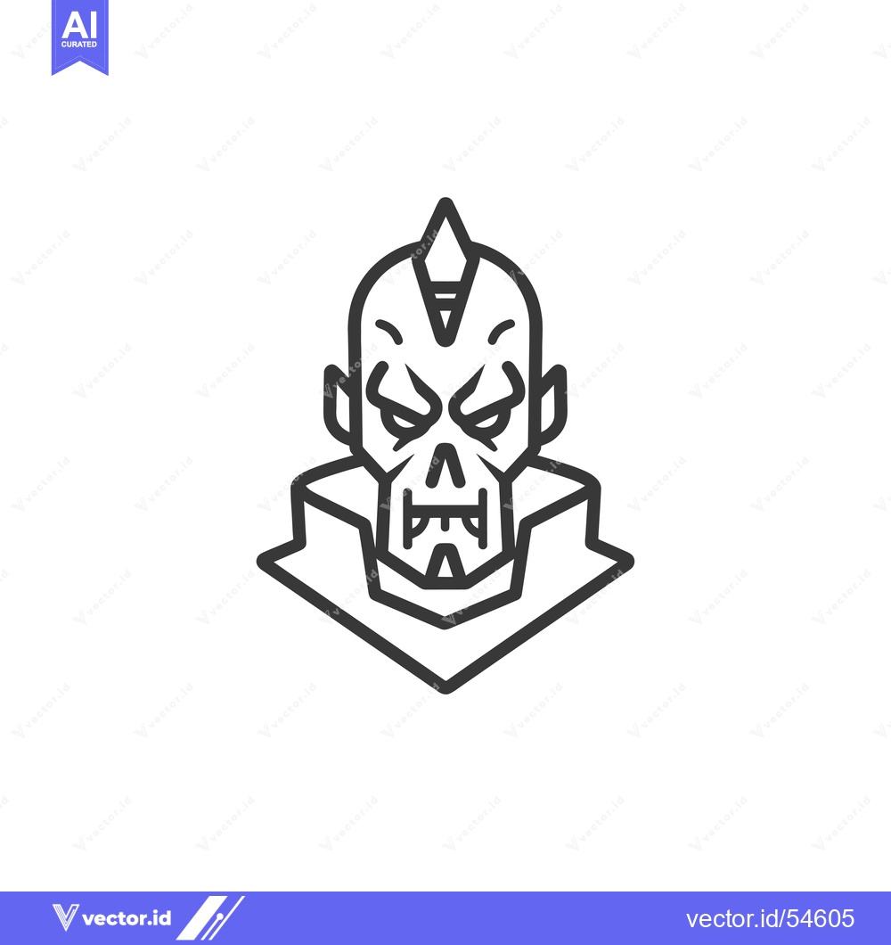 Premium Vector of Line Art Illustration of a Vampire with a Spiked Hairstyle