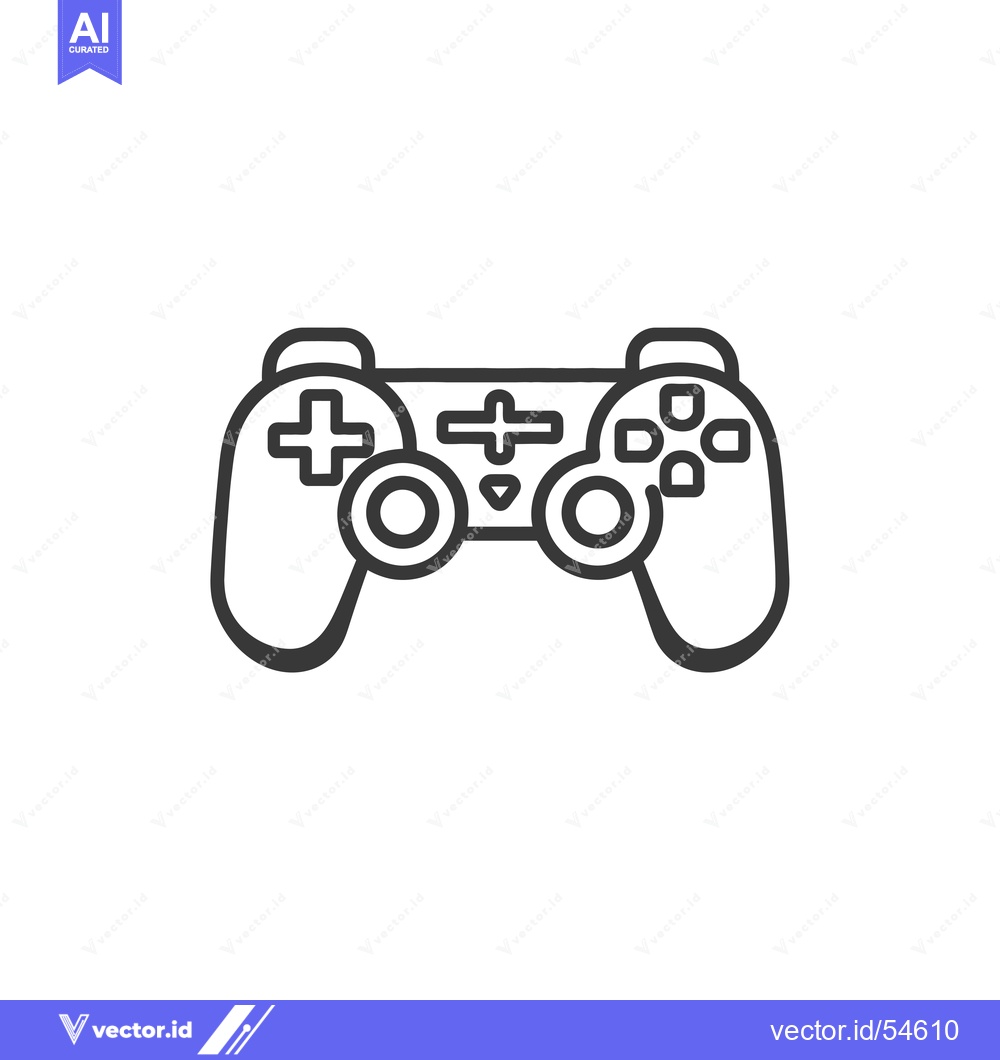 Premium Vector dari Line Art Illustration of a Video Game Controller