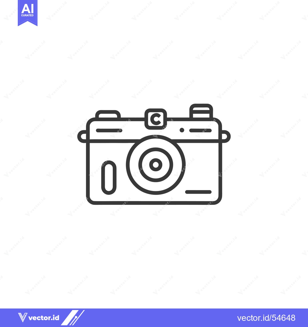Premium Vector dari Line Art Illustration of a Vintage Film Camera