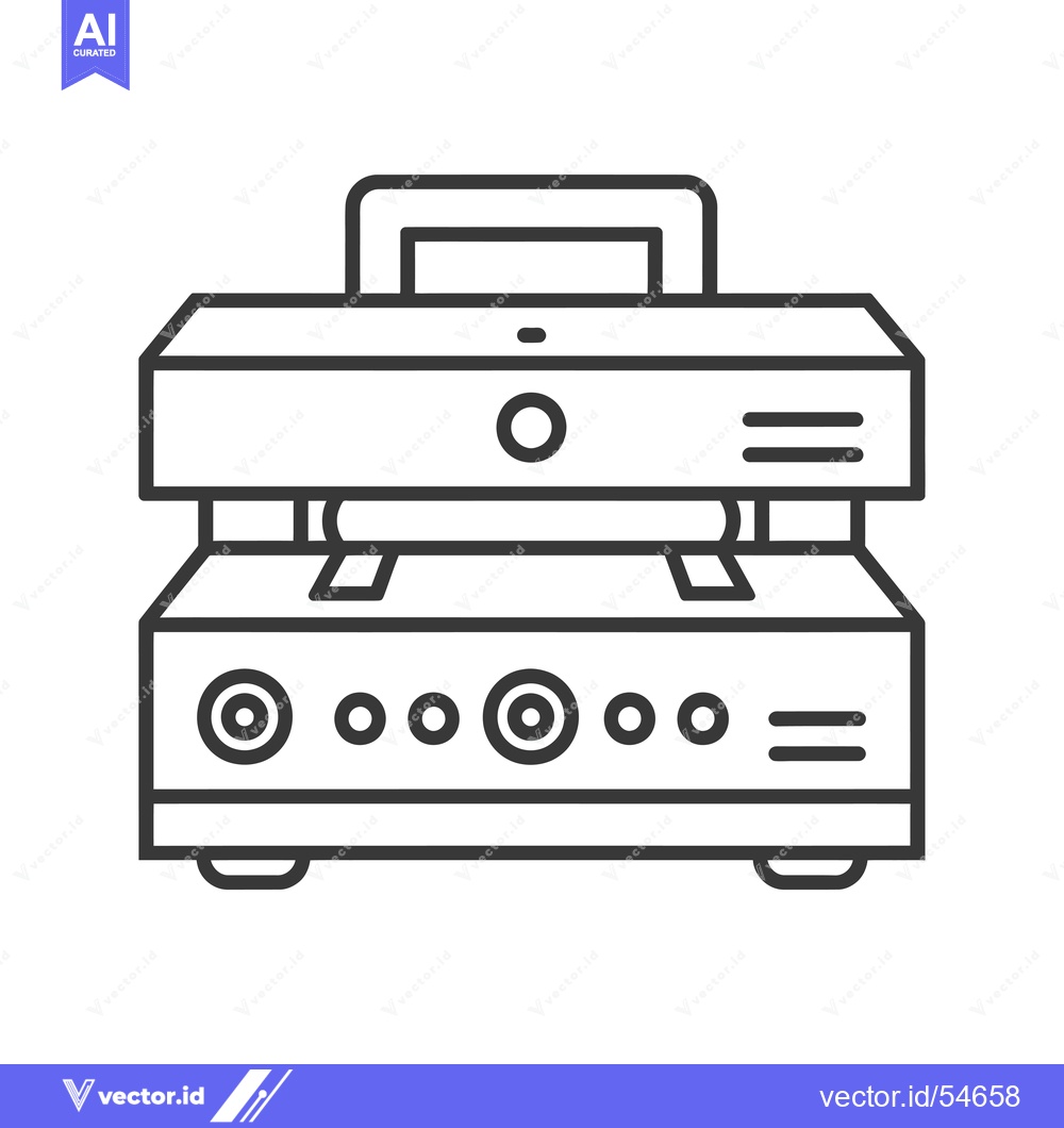 Premium Vector dari Line art illustration of a vintage stereo system