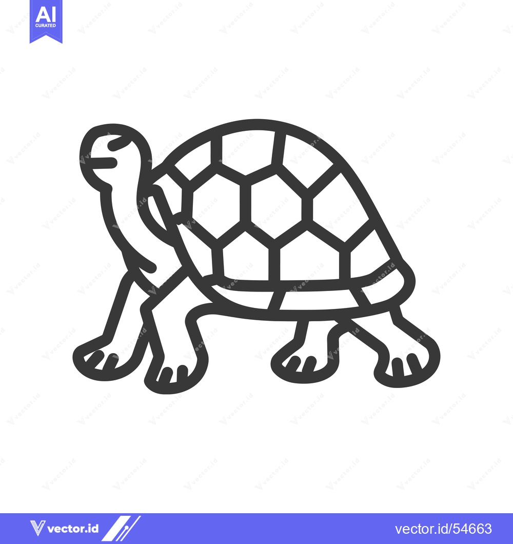 Premium Vector dari Line Art Illustration of a Walking Tortoise