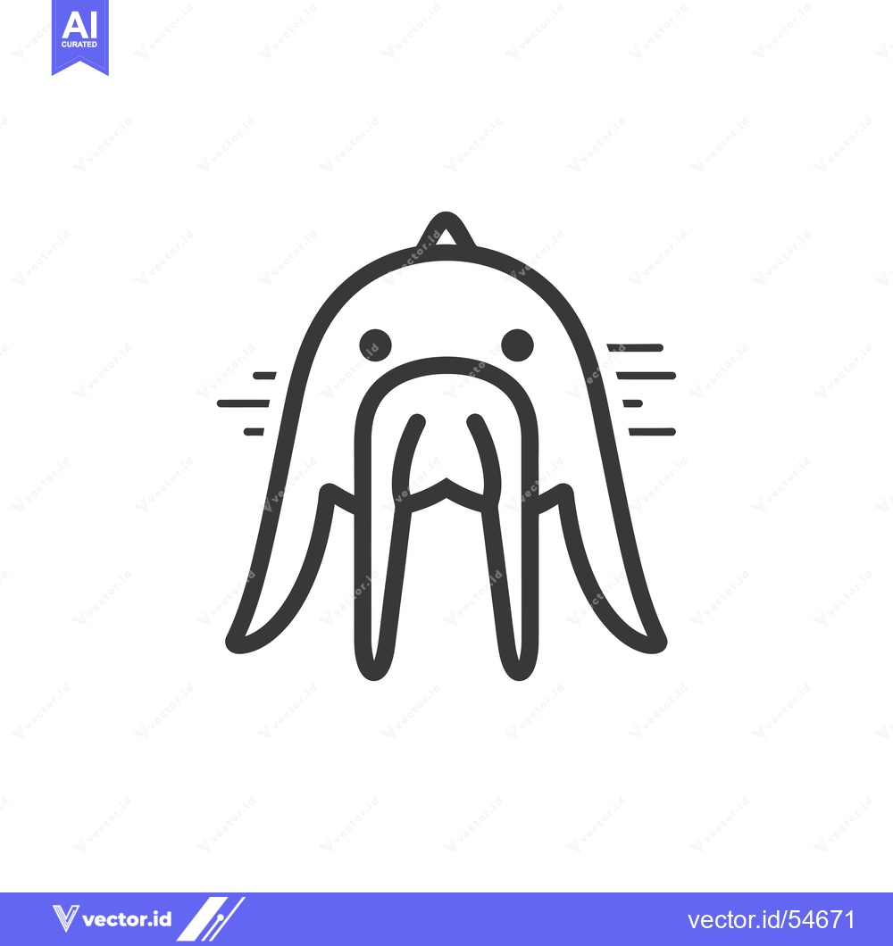 Premium Vector dari Line Art Illustration of a Walrus with Large Tusk