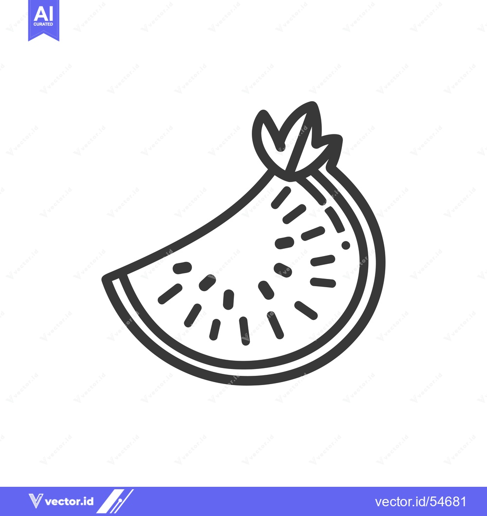 Premium Vector dari Line Art Illustration of a Watermelon Slice