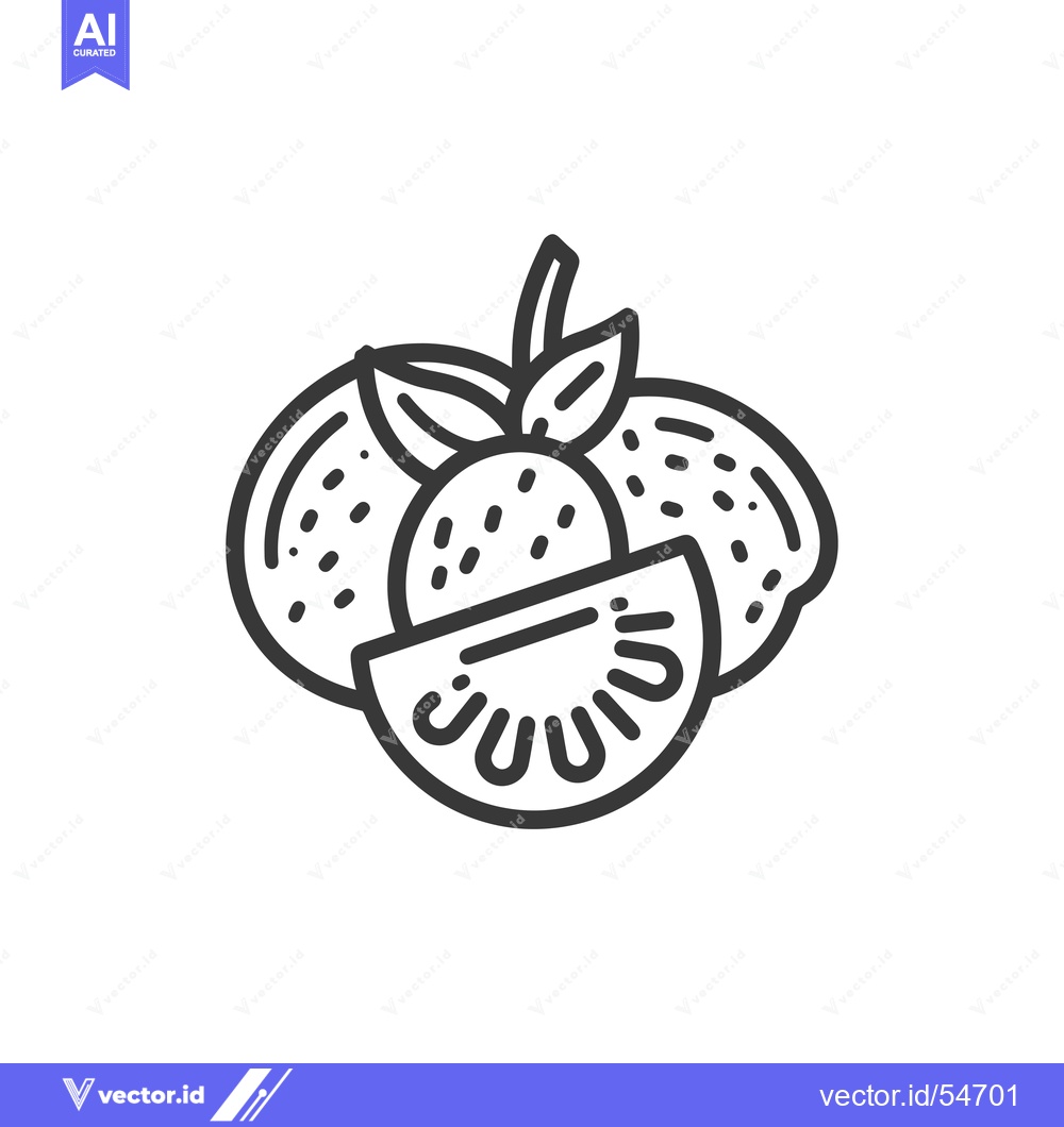 Premium Vector of Line Art Illustration of a Whole and Half Lemon