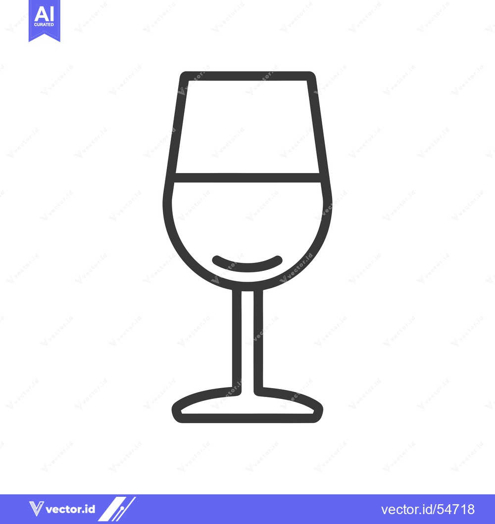 Premium Vector dari Line Art Illustration of a Wine Glass