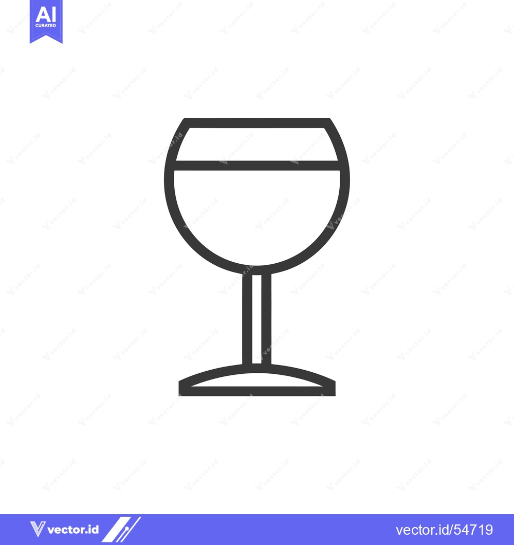 Premium Vector of Line Art Illustration of a Wine Glass