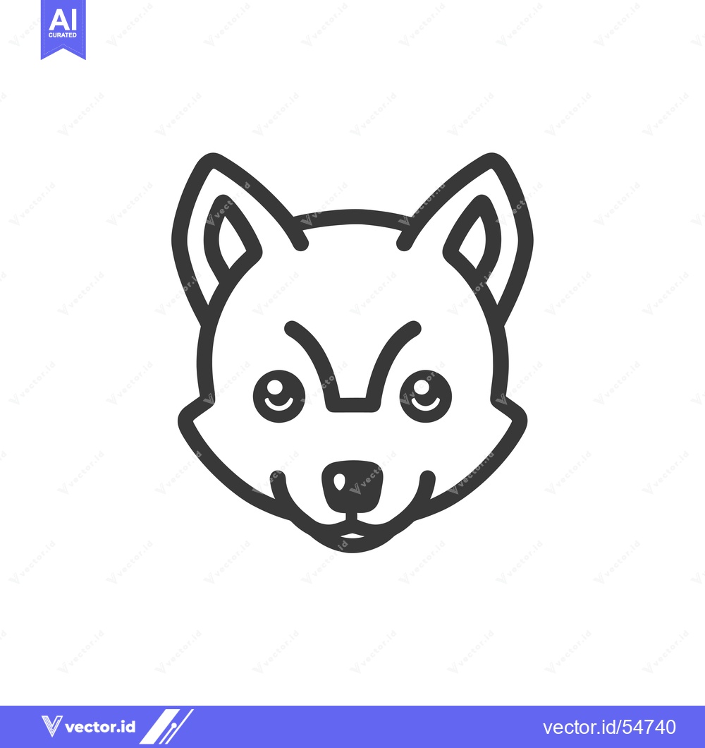 Premium Vector of Line art illustration of a wolf's head