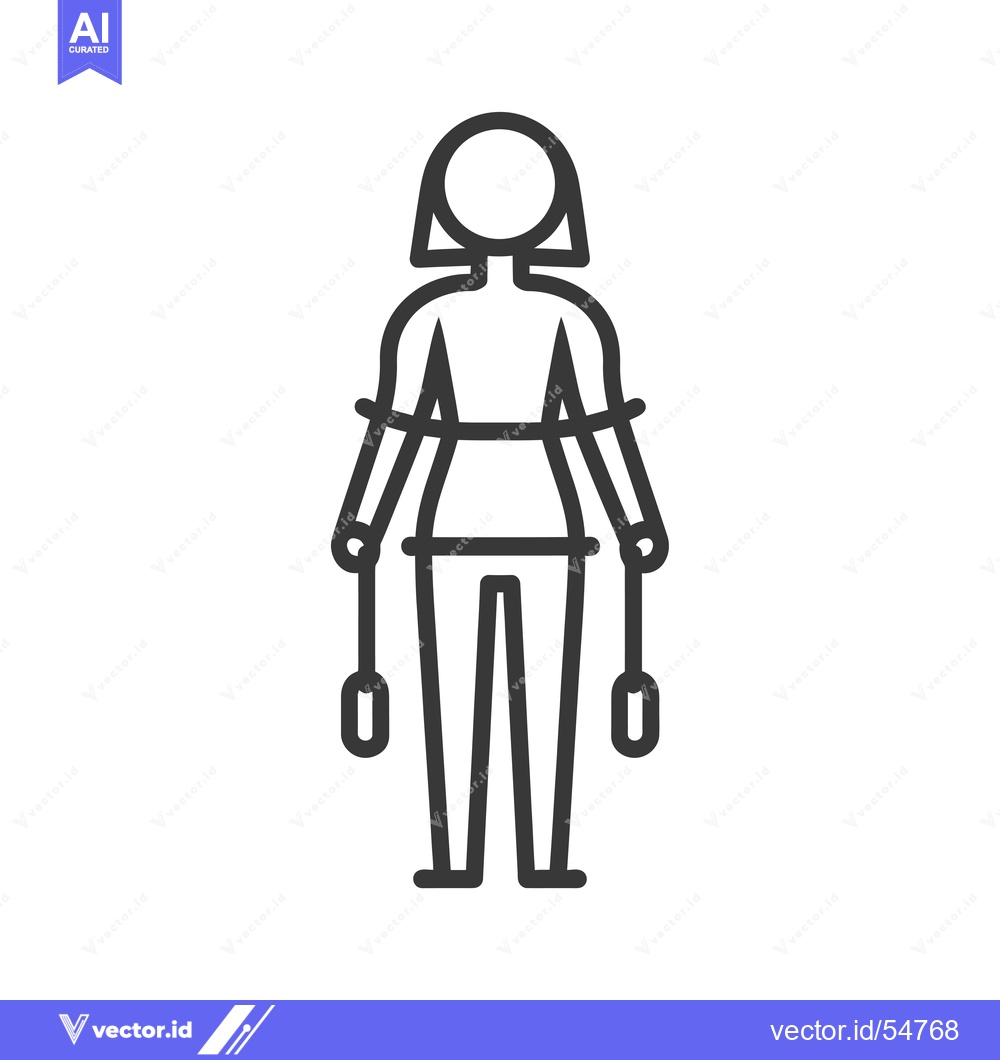 Premium Vector dari Line art illustration of a woman holding jump ropes