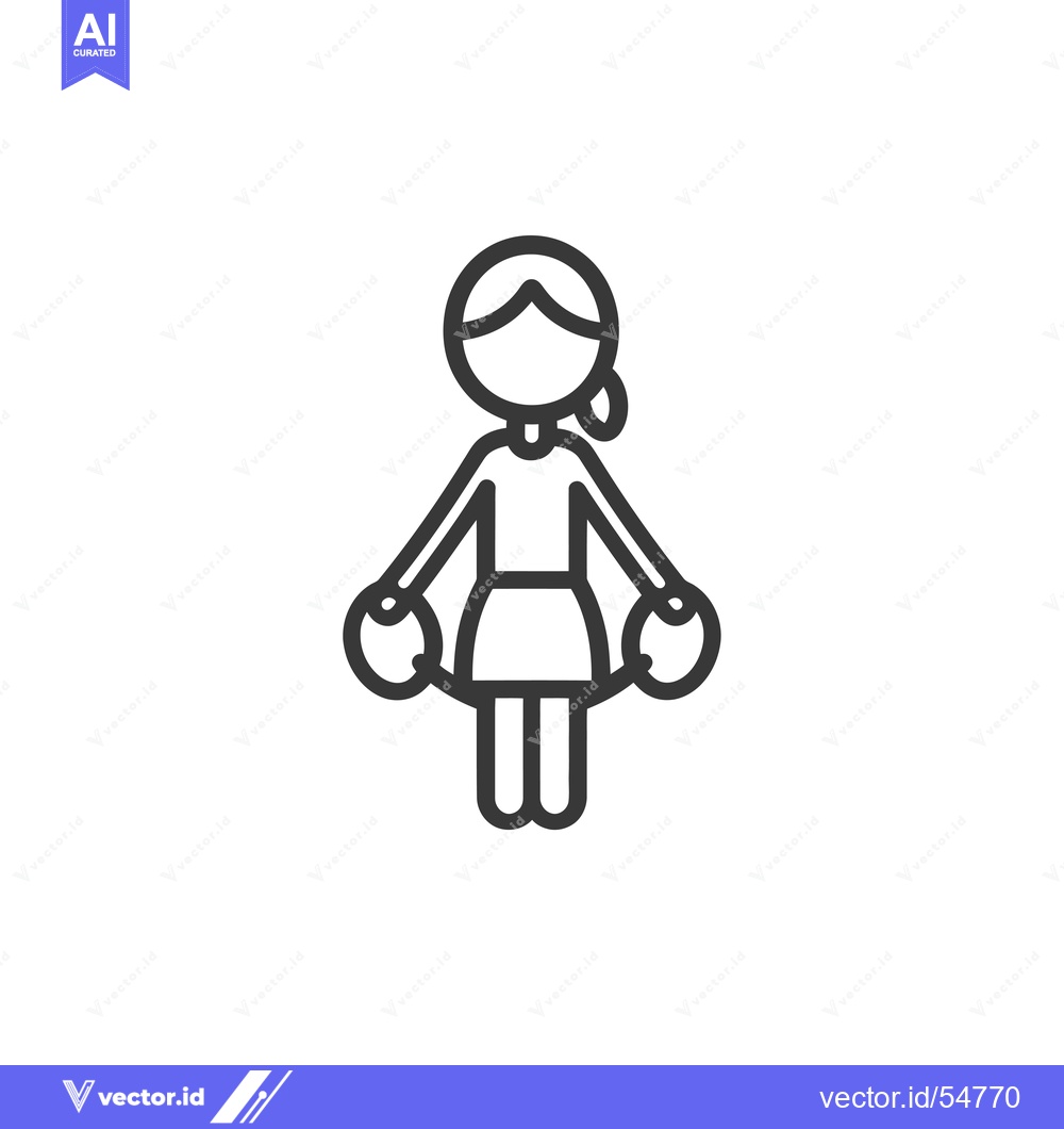 Premium Vector of Line Art Illustration of a Woman Holding Two Objects