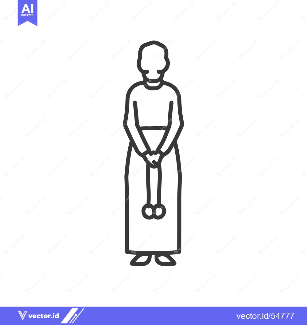 Premium Vector of Line art illustration of a woman in a long dress holding two round obj