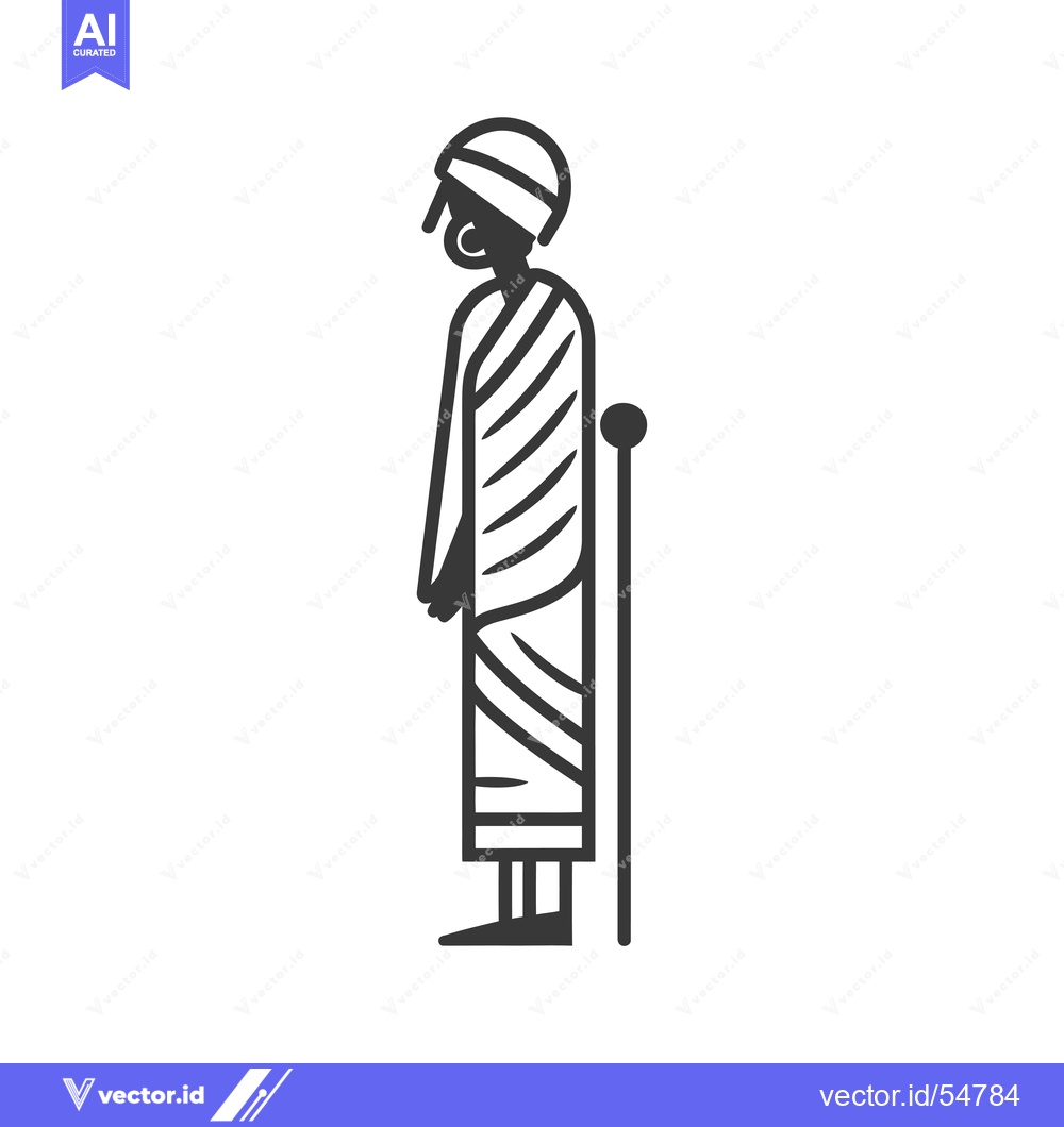 Premium Vector of Line Art Illustration of a Woman in Traditional Indian Clothing Holdin