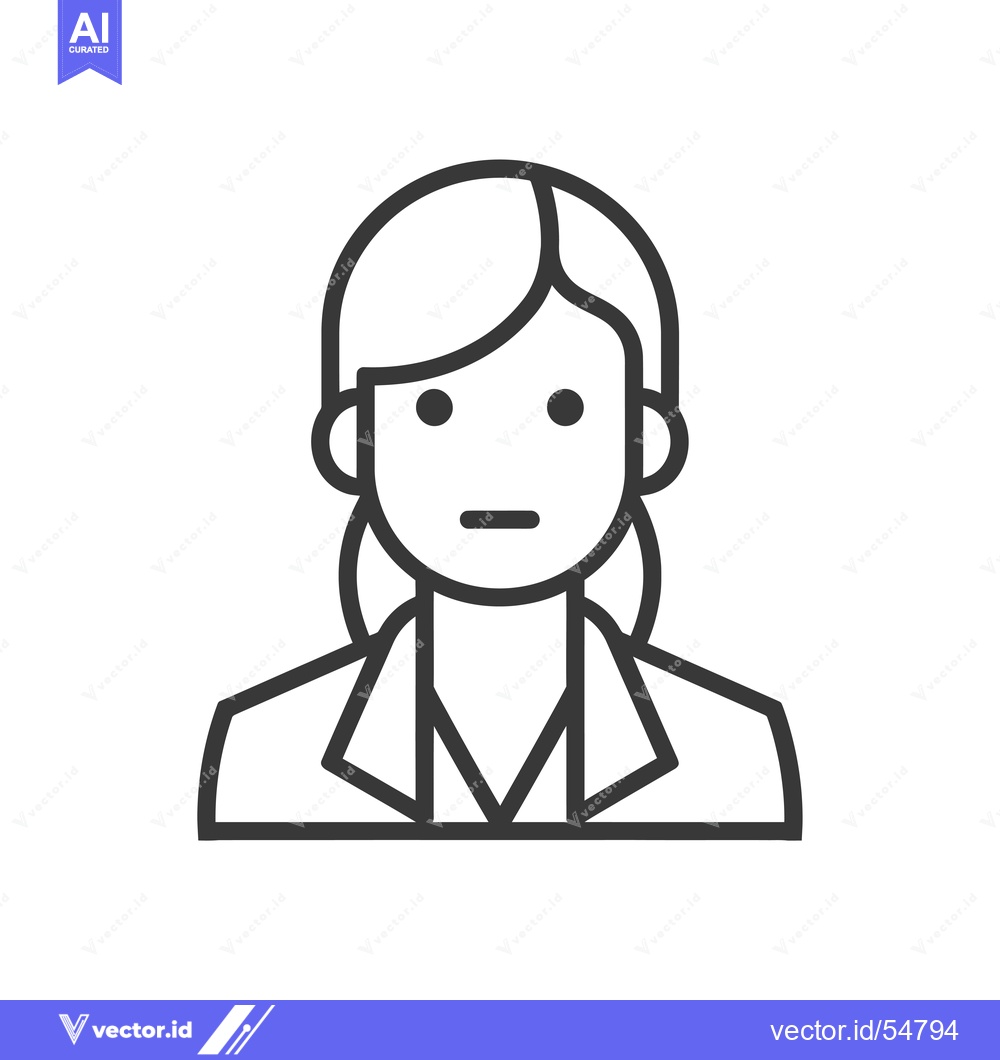 Premium Vector of Line Art Illustration of a Woman's Face and Shoulders