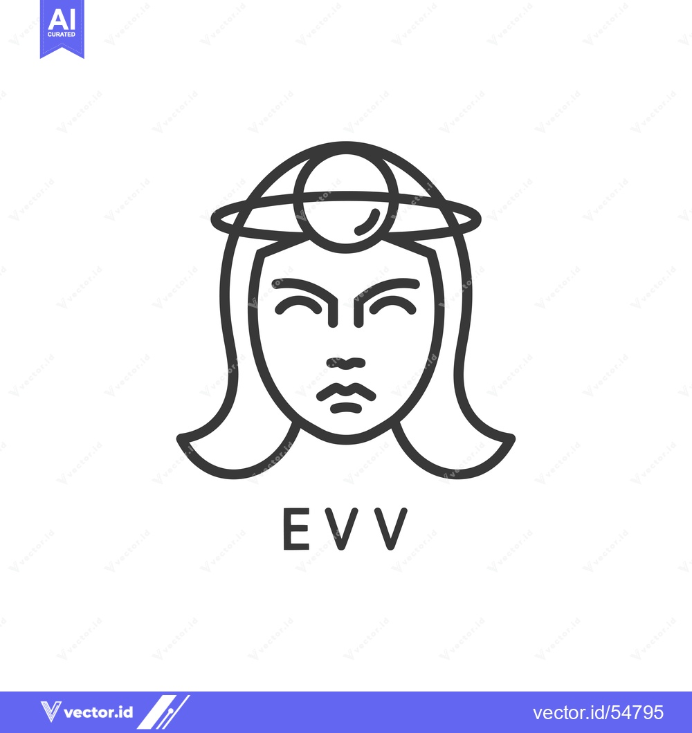 Premium Vector dari Line Art Illustration of a Woman's Face with a Circle Around Her Head