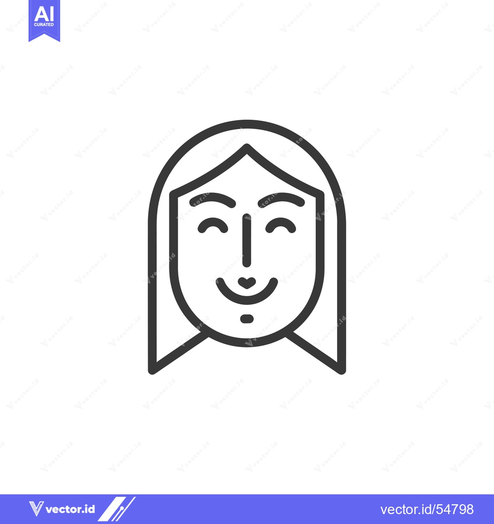 Premium Vector of Line Art Illustration of a Woman's Face with a Smile