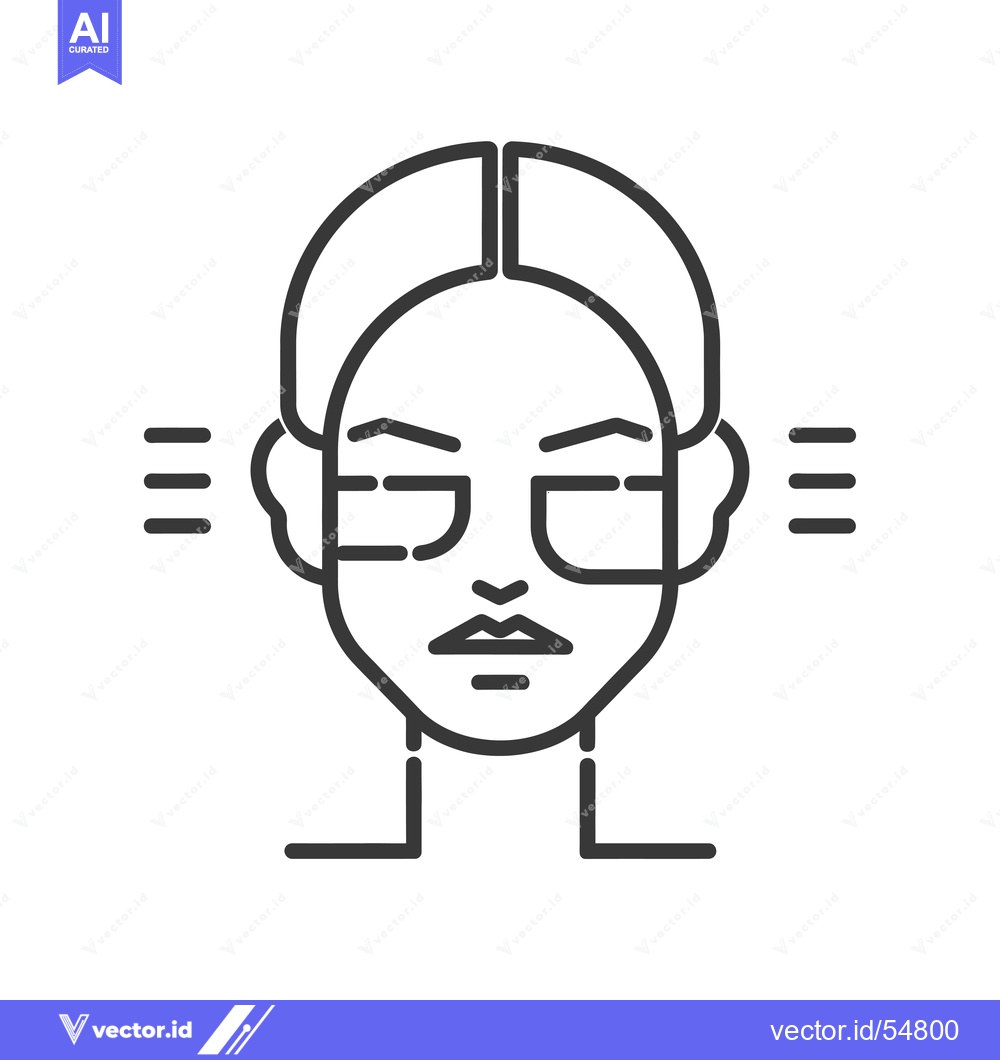 Premium Vector dari Line Art Illustration of a Woman's Face with Closed Eyes and Mouth